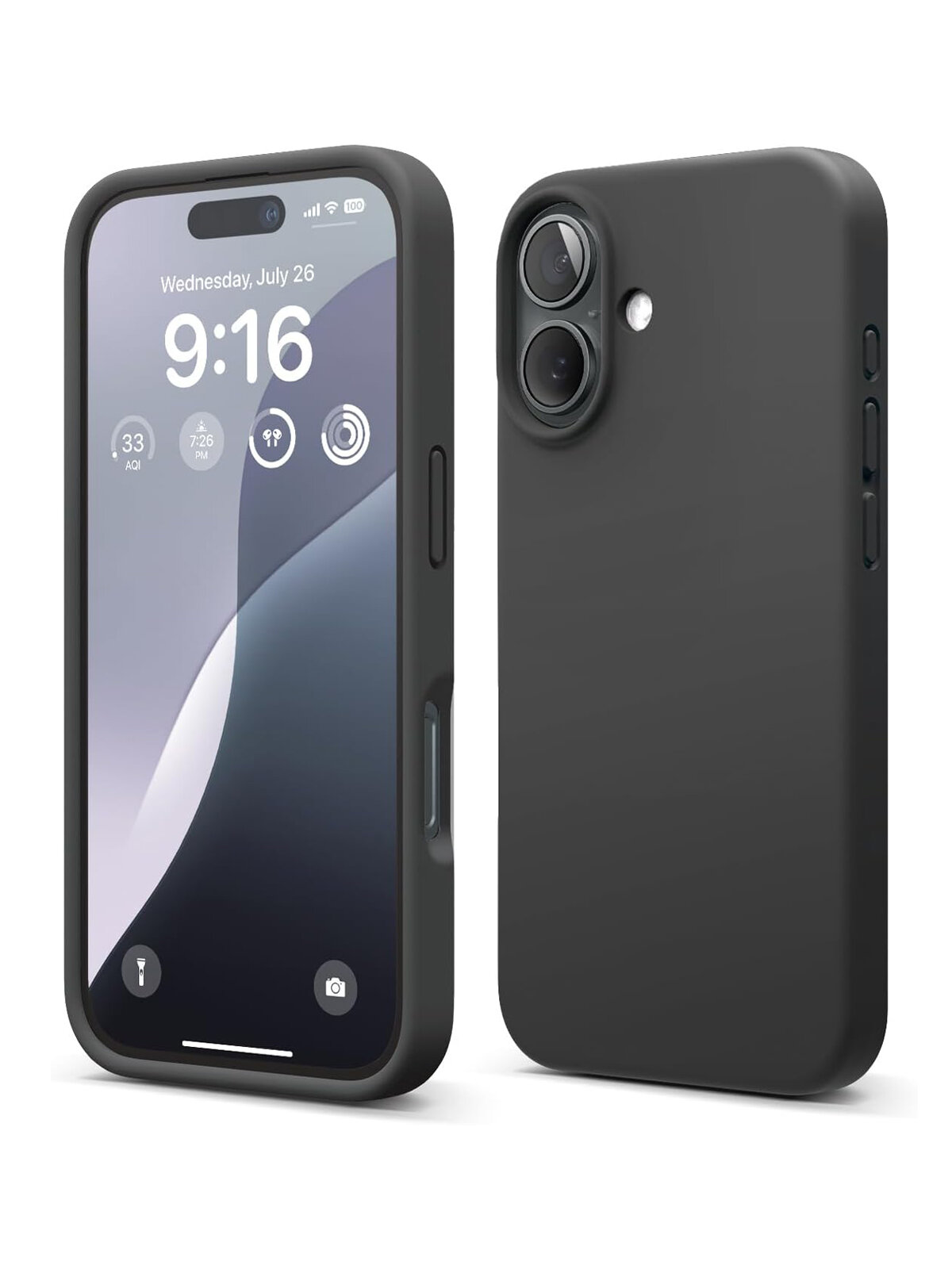 Elago для iPhone 16 чехол Soft silicone (Liquid) Black