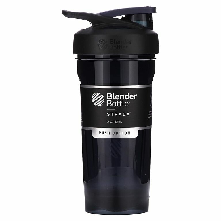 Шейкер спортивный, Blender Bottle, Strada Tritan, тритан, черный FC, 828 мл (28 унций)