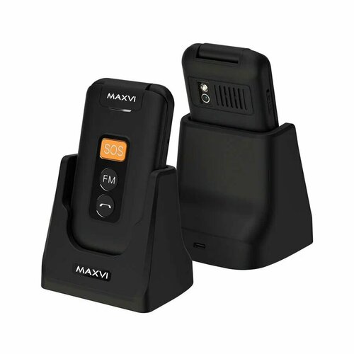 Телефон-раскладушка кнопочный Maxvi E5 up синий с док-станцией 3730₽
