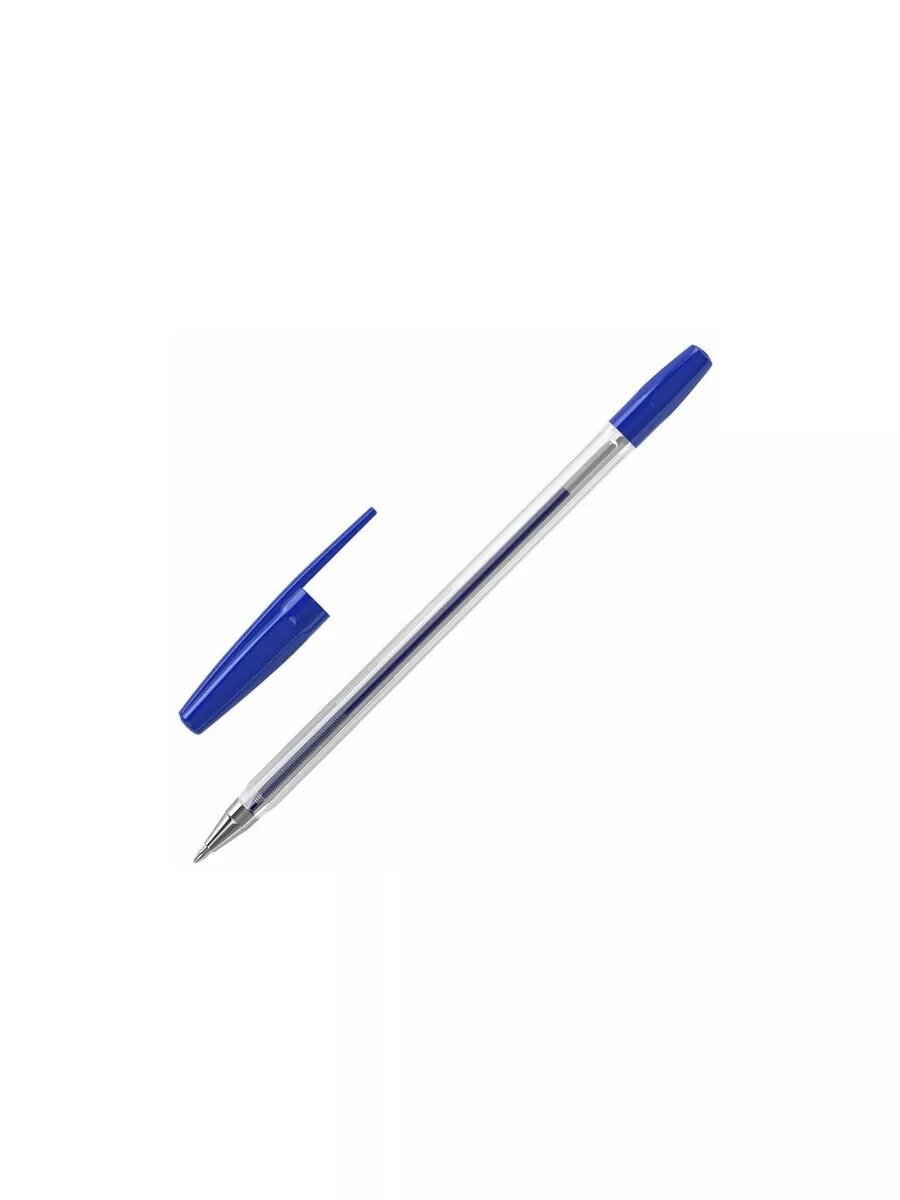 Ручки шариковые синие для школы набор 10 штук — фото 1