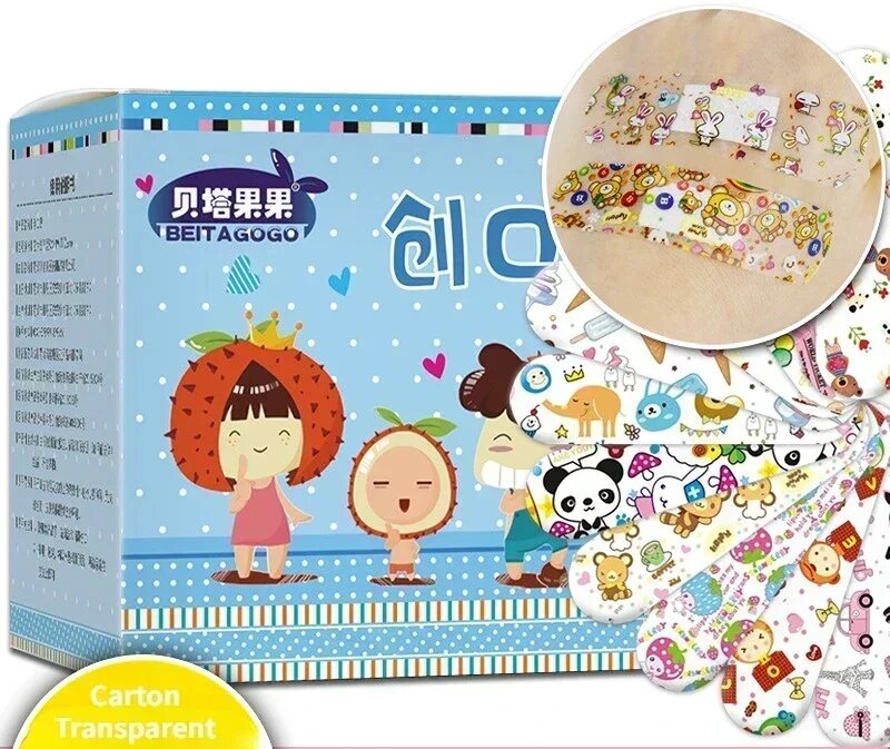Детские водостойкие пластыри Cartoon 120 шт Carton 4 30 pcs