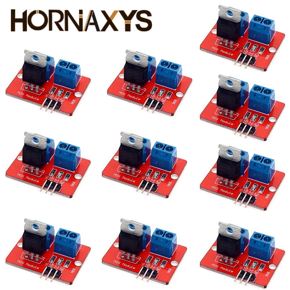 10 шт, внутренний диммер IRF520, 0-24 В, верхняя кнопка Mosfet IRF 520 для Arduino MCU ARM Raspberry pi