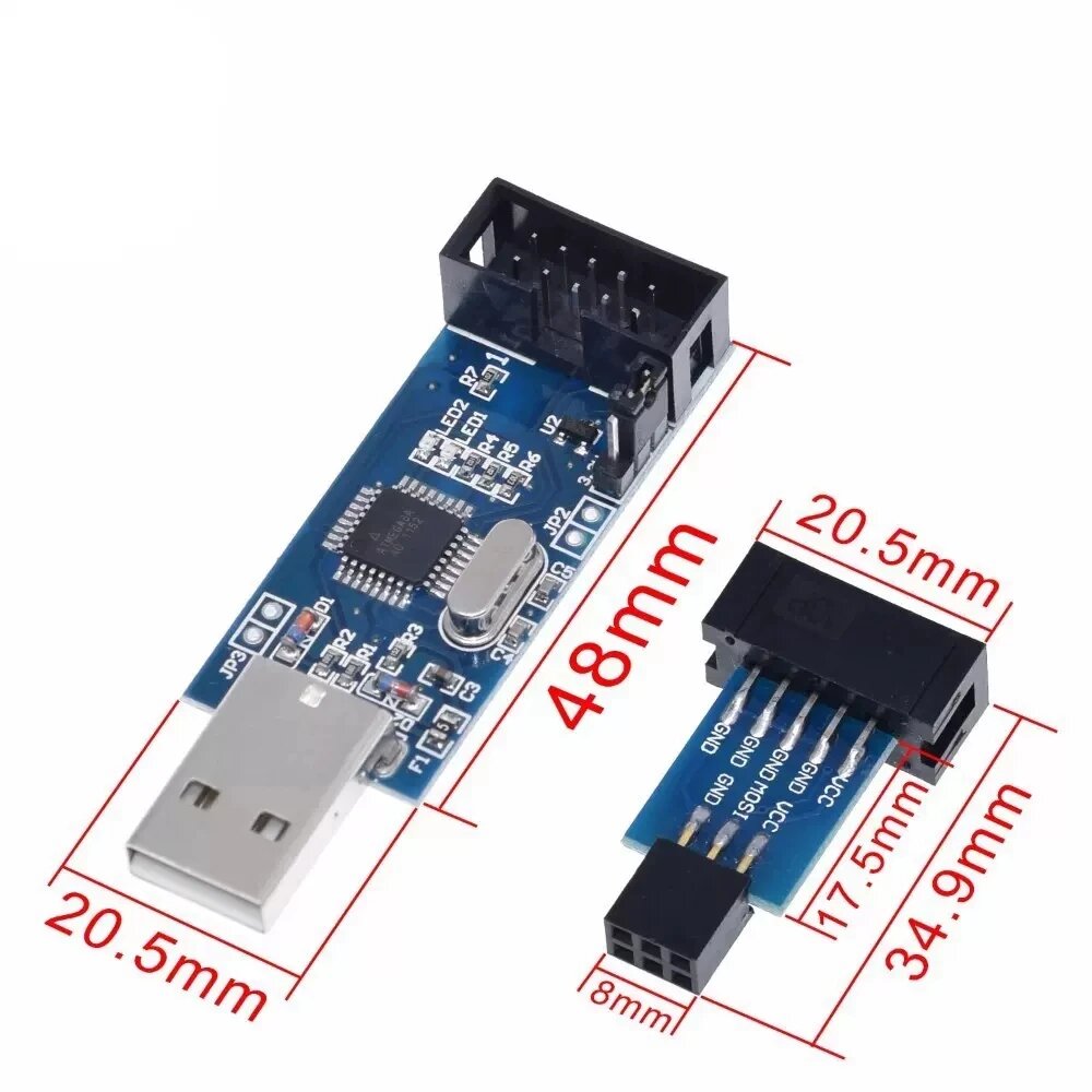 Кабель USBASP AVR программатор/51 ISP нисходящие линии программирования/AVR ISP/USB ISP, 1 Set — фото 1