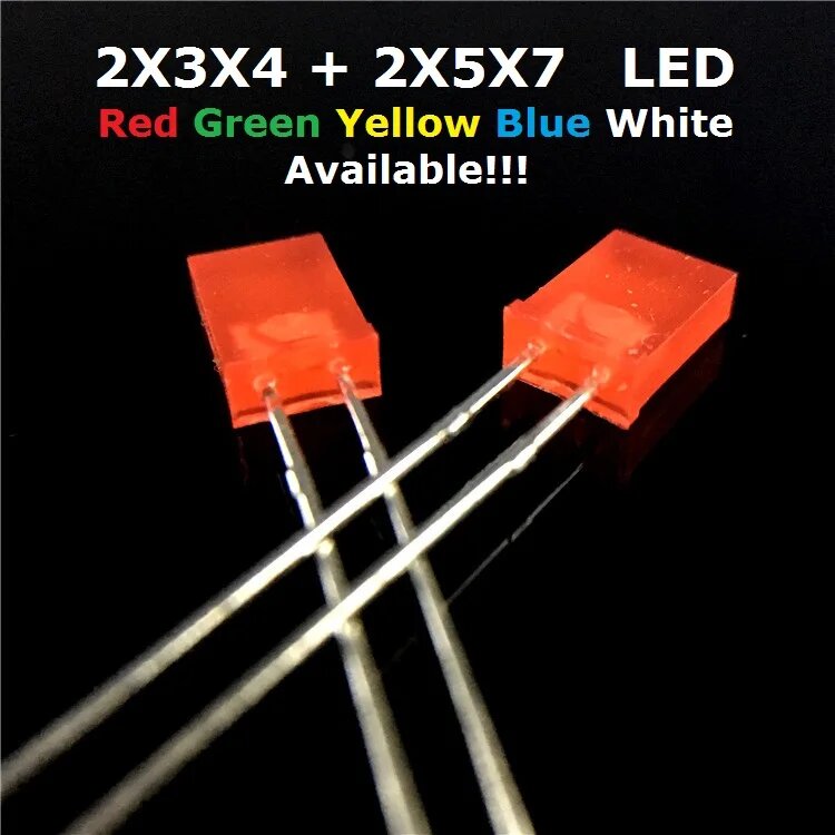 Квадратные светодиоды KAI TUO DA 2x5x7/2x3x4 100 шт.