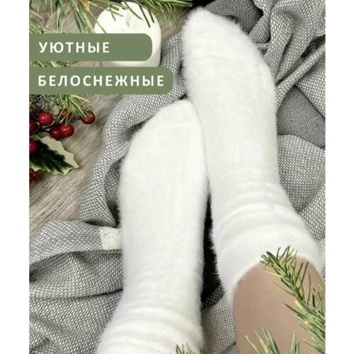 фото Носки теплые шерсть норки, комплект, 2 пары, размер 37-41, белый нет бренда