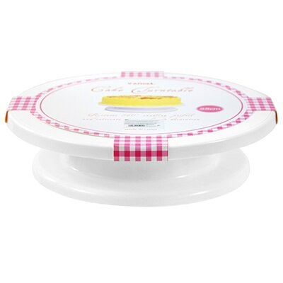 Подставка для торта КНР пластмассовая, D 28 см h 7 см, на ножке, вращающаяся