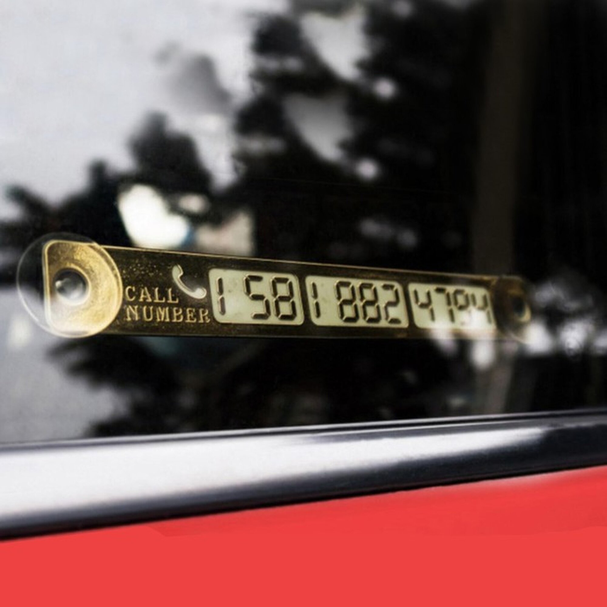 Табличка для номера телефона TORSO в автомобиль золотистый светится в темноте