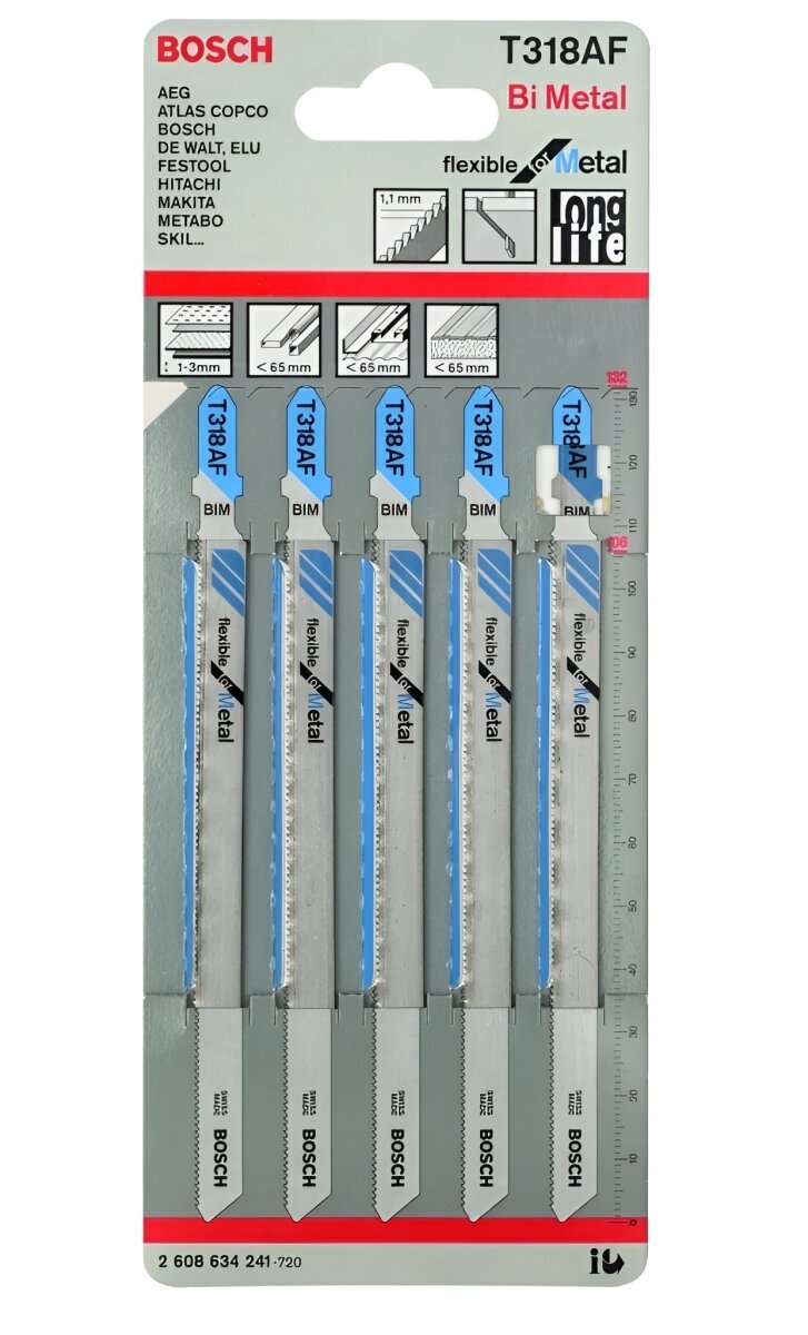 Набор пилок Bosch T 318 AF BIM 2608634241 для металла 5 шт