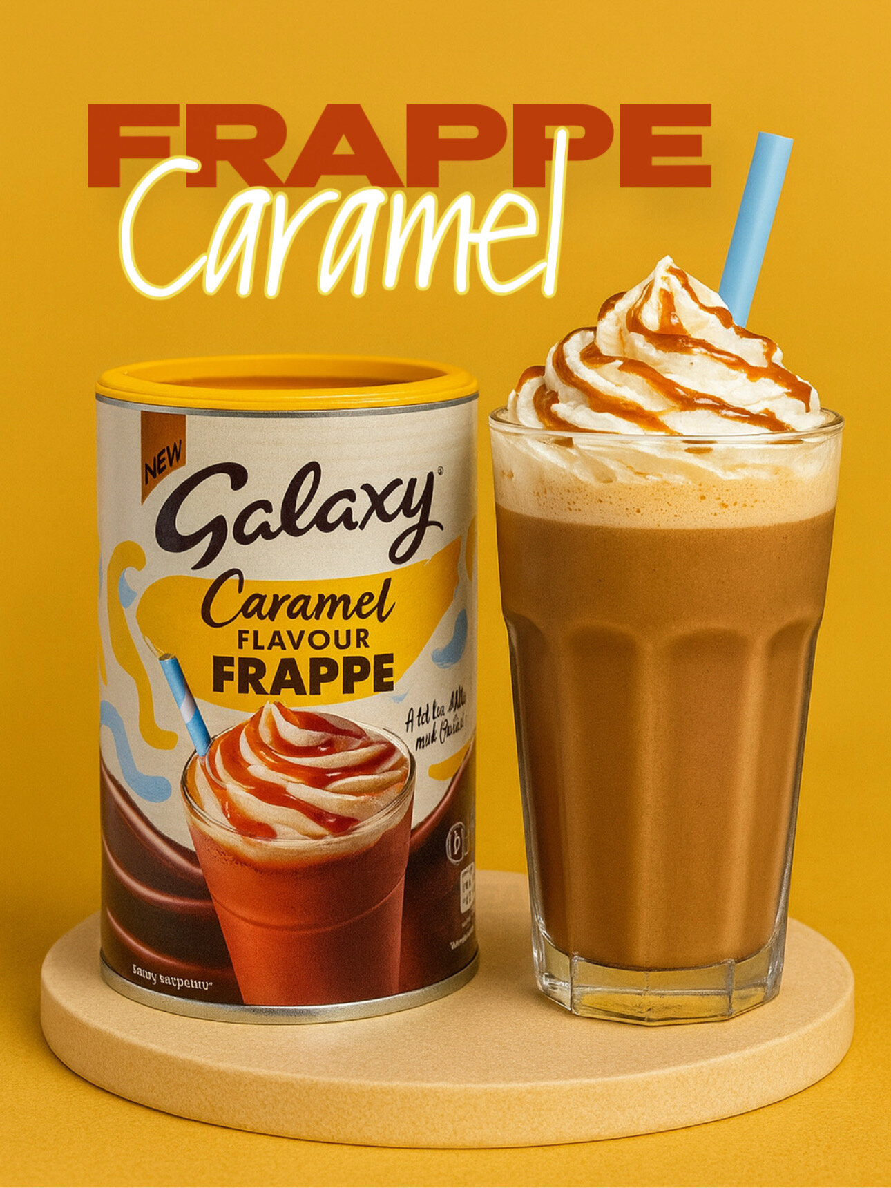 Напиток "GALAXY" Caramel Frappe, какао, карамель, растворимый, в банке, 280г