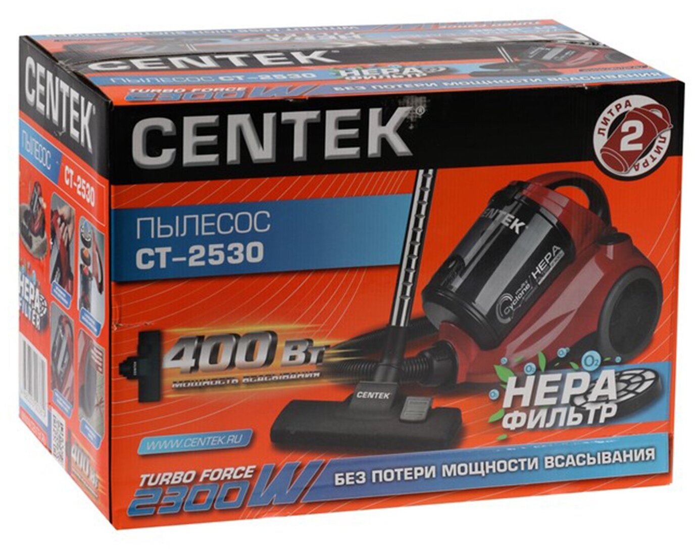 Пылесос CENTEK CT-2530, красный/черный - фото №4