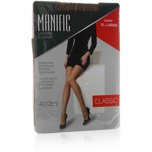 колготки manific classic 40 den размер 5 черный Колготки Manific Classic, 40 den, размер 5, бежевый