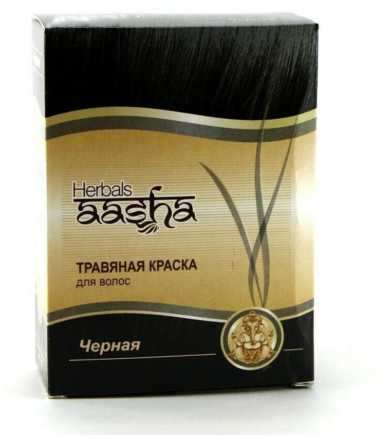 Краска для волос на основе хны, с натур. травами Черная Aasha Herbals 60 г