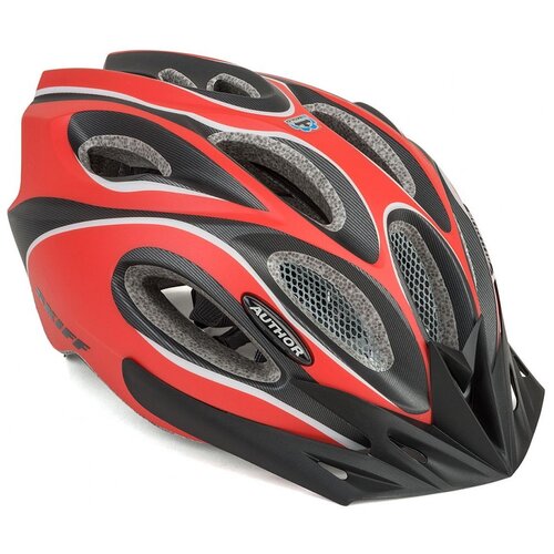 фото Шлем 8-9001270 спортитный с сеточкой skiff 172 14 отверстий, inmold красно-черный 58-62см author