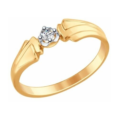Кольцо SOKOLOV, золото, 585 проба, бриллиант, размер 18, красный кольцо sokolov красное золото 585 проба бриллиант эмаль размер 19