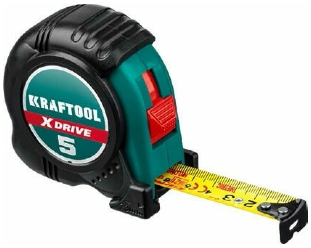 Рулетка KRAFTOOL X-Drive 5м/19мм с ударостойким обрезиненным корпусом 34122-05-19_z02