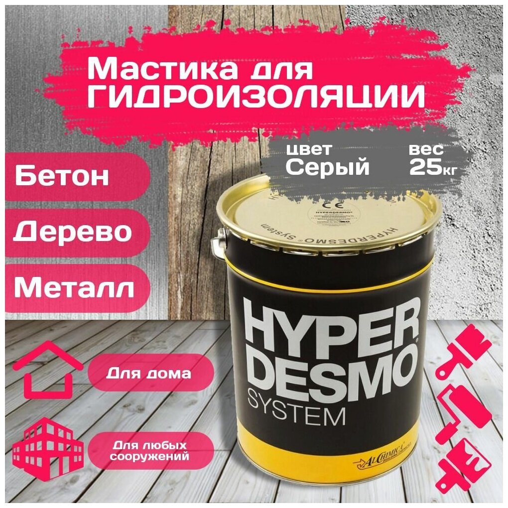 Мастика гидроизоляционная полиуретановая Гипердесмо (Hyperdesmo) Professional (25 кг)