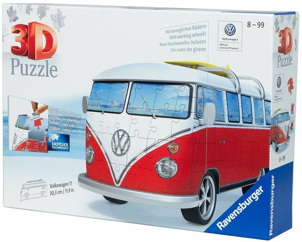 3D Пазл VW Bus T1, 162 эл. 12516 Ravensburger - фото №11