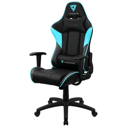 фото Компьютерное кресло thunderx3 ec3 игровое, обивка: искусственная кожа, цвет: black-cyan