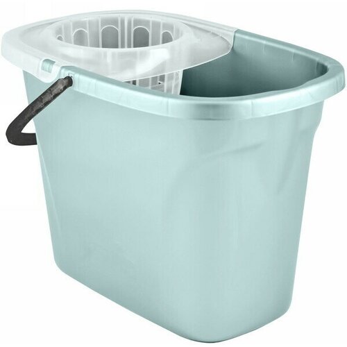 Ведро 8л пластиковое Bali прямоугольное с отжимом МОП светло-голубой 1029₽