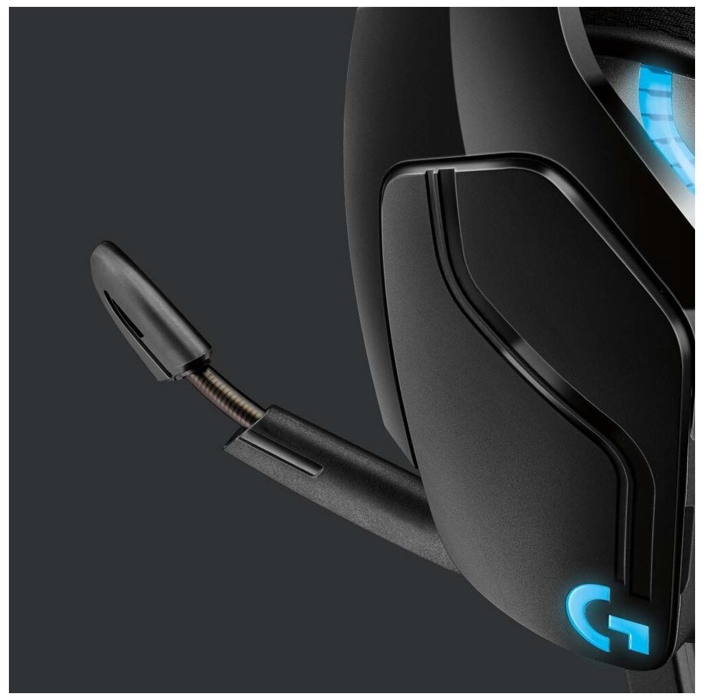 Гарнитура LOGITECH G635 Lightsync, , для ПК и игровых консолей, накладные, черный - фото №3