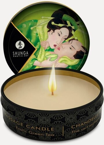 Изображение товара Массажное аромамасло в виде свечи Shunga Exotic Green Tea Зелёный чай 30 мл