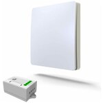 Умный беспроводной выключатель GRITT Space 1кл. белый комплект: 1 выкл. IP67, 1 реле 1000Вт 433 + WiFi с управлением со смартфона, S181110WWF - изображение