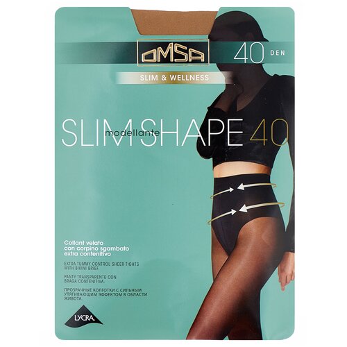 Колготки Omsa Slim Shape, 40 den, размер 2, бежевый колготки женские omsa slim shape 40