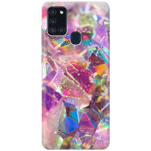 фото Re:pa накладка transparent для samsung galaxy a21s с принтом "розовые кристаллы"