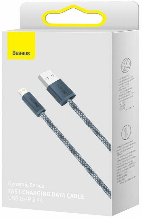 Кабель Baseus Dynamic Series Fast Charging Data Cable USB - Lightning 2.4A 1m Blue CALD000403 - фото №15