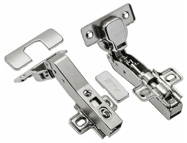 фото Петля угловая вкладная (внутренняя) +45 градусов GTV Prestige (Польша) с доводчиком (комплект 2 шт.)