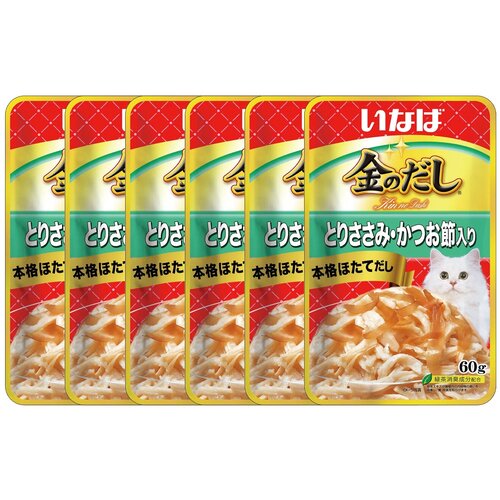 Влажный корм для кошек Inaba Kinnodashi Куриное филе с кацуобуси 60г х 6шт.