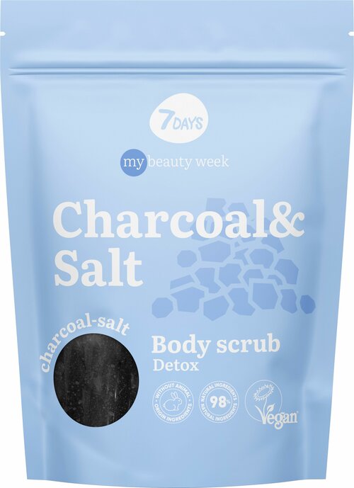 7DAYS Скраб для тела угольно-солевой детокс Charcoal & Salt, 250 мл, 250 г