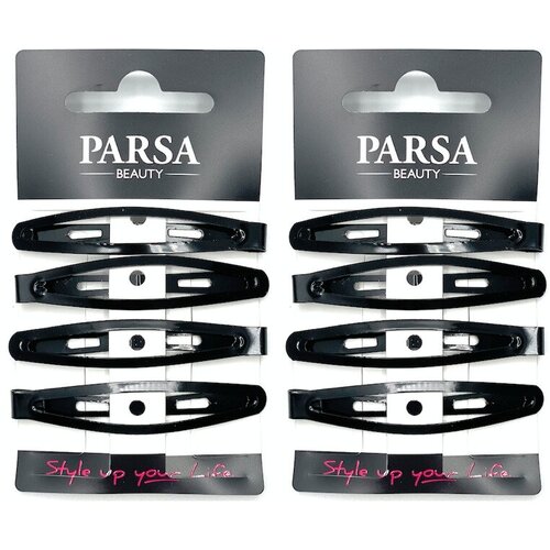 Заколка для волос клик-клак 8 шт PARSA BEAUTY чёрный 87843