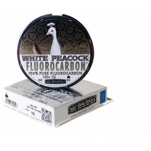 леска balsax white peacock флюорокарбон 0 14 30м Флюорокарбоновая леска Balsax White Peacock 100м 0,20мм