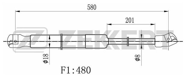 ZEKKERT GF-1051 Пружина газовая багажника Mazda 6 02-