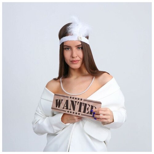 фото Карнавальный набор «кокетка» повязка, бусы , табличка страна карнавалия