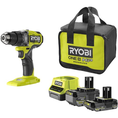 Аккумуляторная дрель-шуруповерт RYOBI ONE HP RDD18X-242S АКБ 40Ач 20Ач ЗУ в комплекте 5133005285 1799000₽