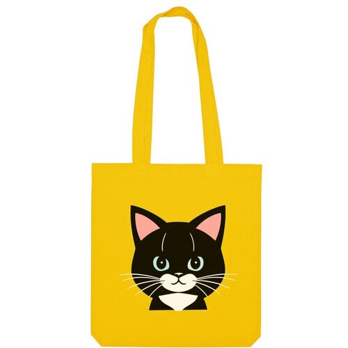 Сумка шоппер Us Basic, желтый мужская футболка котенок с голубыми глазами xl желтый
