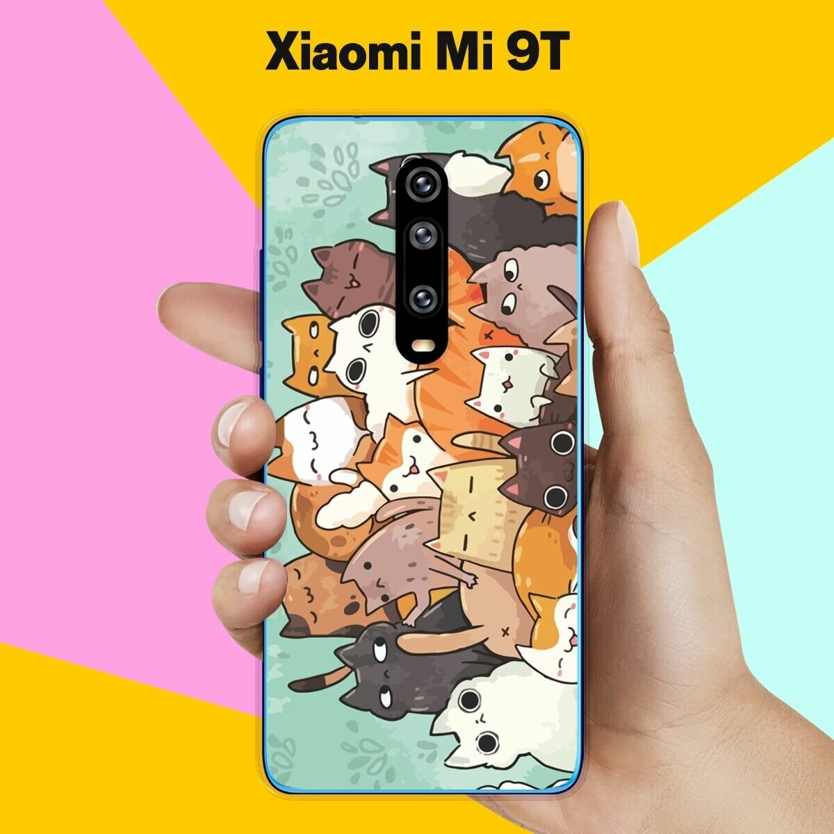 Силиконовый чехол на Xiaomi Mi 9T Много котов / для Сяоми Ми 9Т