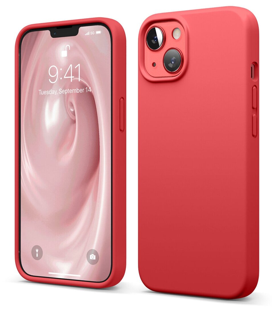 Elago для iPhone 13 чехол Soft silicone (Liquid) Red