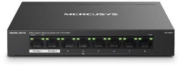 Коммутатор Mercusys MS108GP Настольный коммутатор с 8 гигабитными портами (7 портов PoE+)