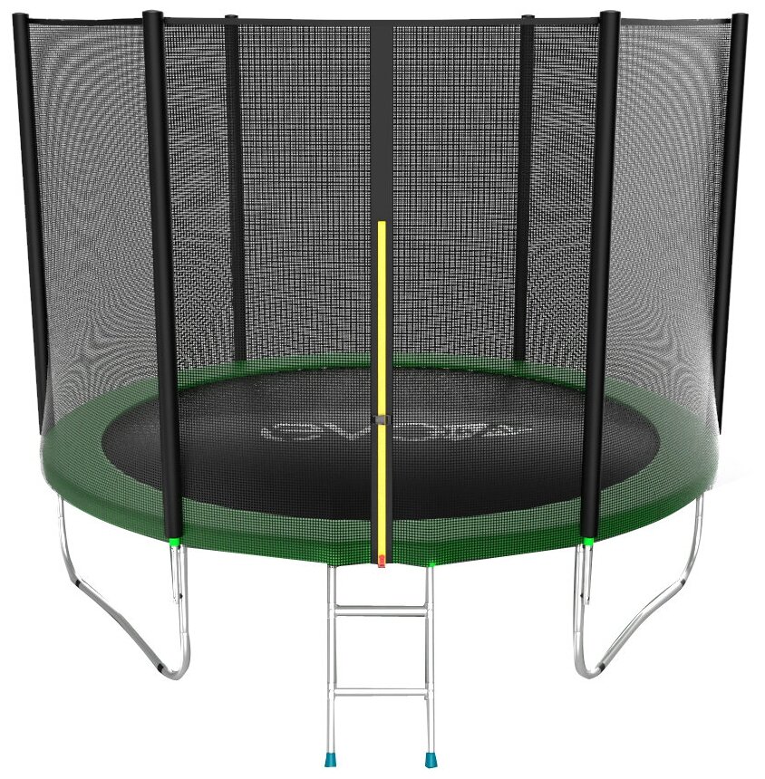 JUMP External 10ft (Green) Батут с внешней сеткой и лестницей, диаметр 10ft (зеленый)