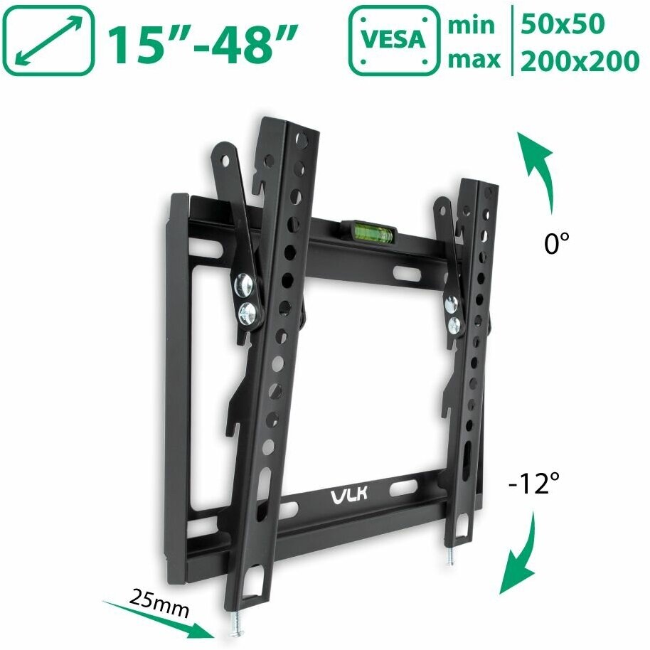 Кронштейн для телевизора на стену / крепление наклонное VLK TRENTO-36 / до 48 дюймов / vesa 200x200