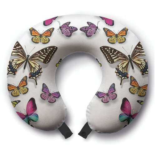 фото Подушка для шеи ambesonne вихрь из бабочек, белый