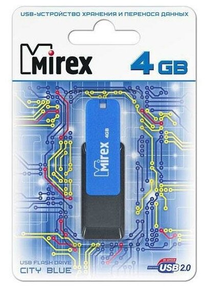 Флеш накопитель 4GB Mirex City, USB 2.0, Синий - фото №12