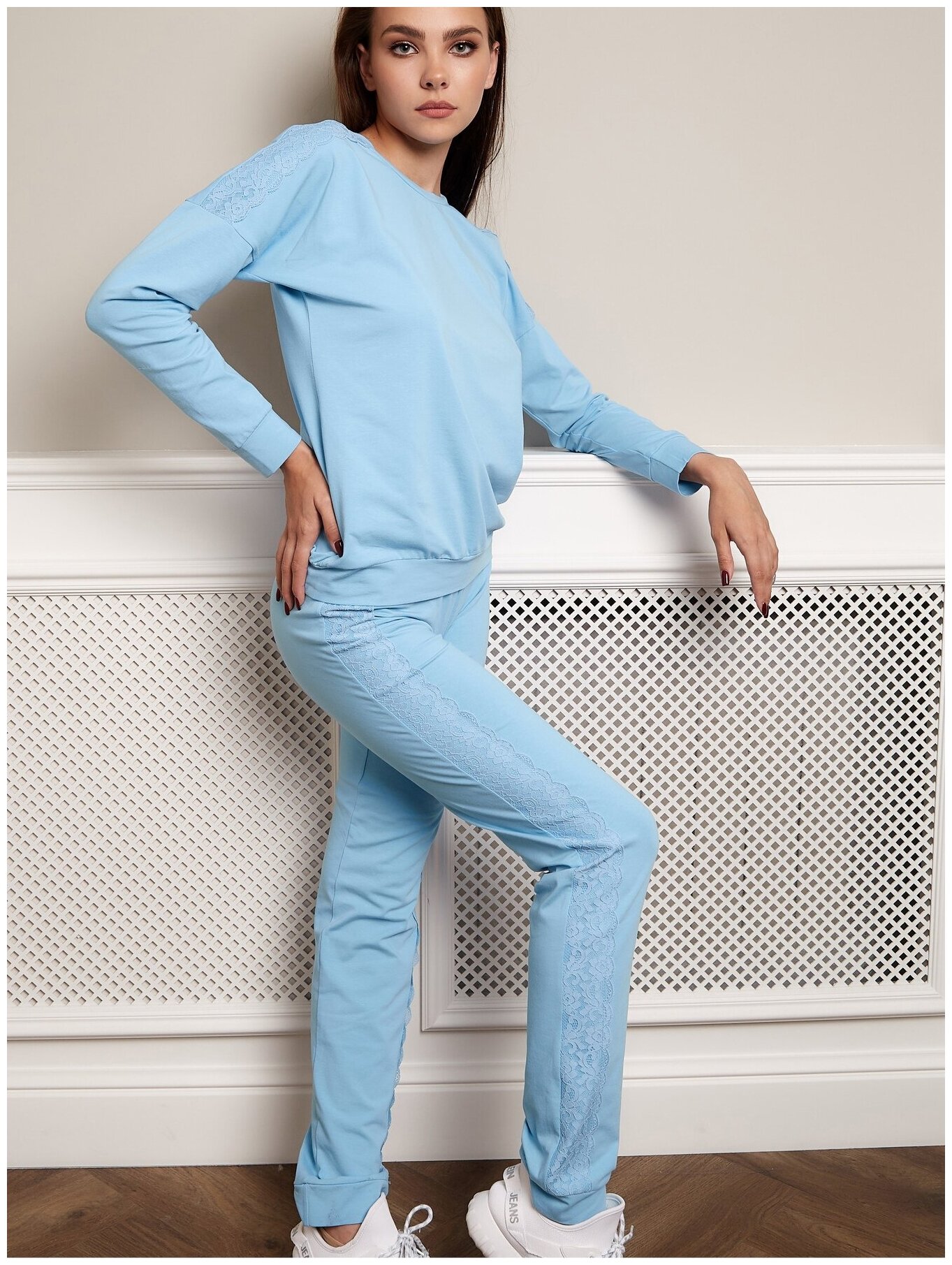Пижама со штанами Mon Plaisir, арт.37282664, голубой, размер 50 - фотография № 15