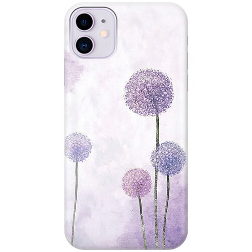 фото Ультратонкий силиконовый чехол-накладка для apple iphone 11 с принтом "одуванчики" gosso