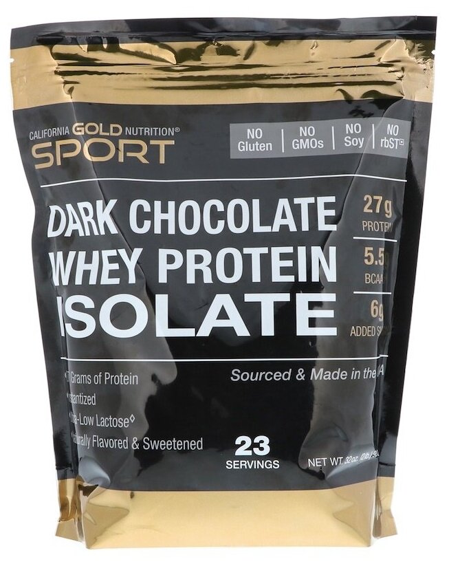 Сывороточный протеин Изолят California Gold Nutrition / Whey Protein Isolate, 907г (Шоколад) / Белок для похудения и набора мышечной массы