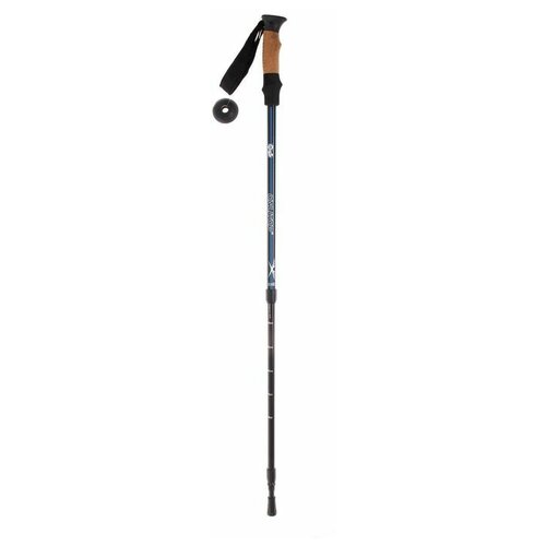 Палка для скандинавской ходьбы, телескопическая, 3 секционная, алюминий, до 135 см, (1 шт), цвет чёрно-синий