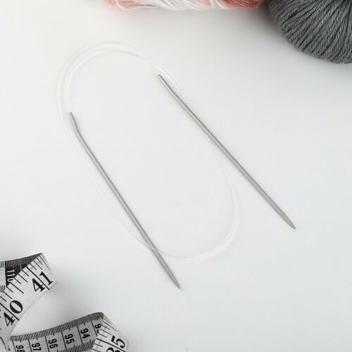 FlowMe Спицы круговые, для вязания, с тефлоновым покрытием, с пластиковой леской, d = 3 мм, 80 см
